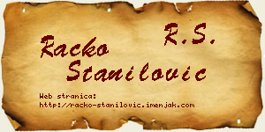 Racko Stanilović vizit kartica